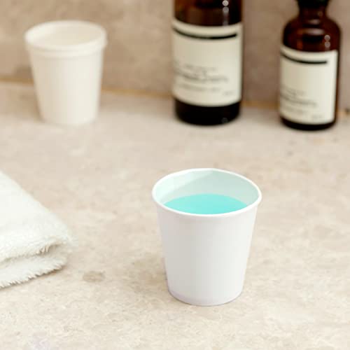 RACETOP 3 oz 500 pack Disposable Paper Bathroom Cups, Small Coffee Cups, Mouthwash Cups, Bath Paper Cups Ideal for Bathroom, Mouthwash (3oz 500count) (500)
