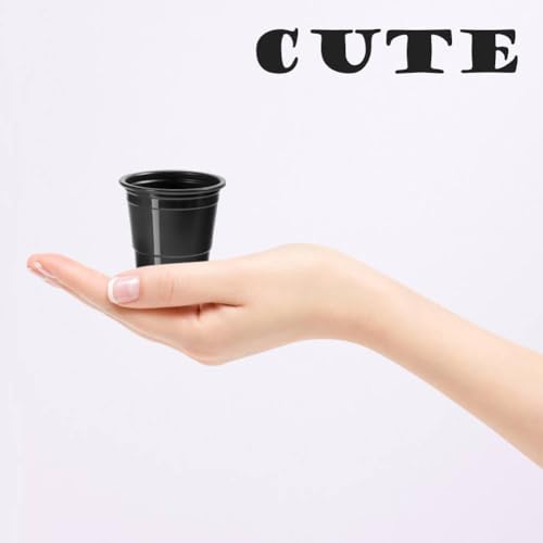 100ct 2oz Mini Black Shot Glasses, Disposable Small Plastic Cups for Parties, Weddings, Events – Bulk Pack