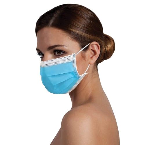 ForPro Professional Collection Single Use Ear Loop Mask, 3-Ply Disposable Non-Woven Face Mask, Latex-Free, Fiberglass-Free, Protects Against Pollen, Dust, 50-Count