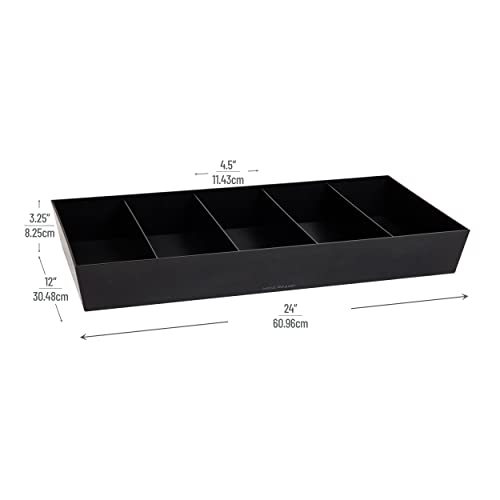 Mind Reader Snack Tray, Countertop Organizer, Snack Tray, Pantry, Breakroom, Kitchen, Black