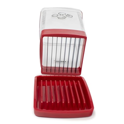 Norpro Speed Slicer with Push Plate, Red, 3"L x 3"W x 4.25"H