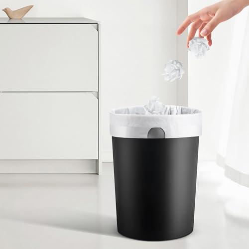 TIPGO 5 Gallon Trash Bags Drawstring, Pre-Cut Strong Wastebasket Bin Liners, White Garbage Bags for Home, Office, Bathroom (Code E, 60 Count)