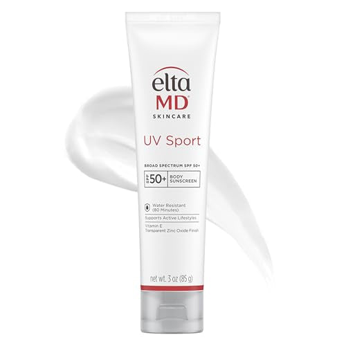 EltaMD UV Sport Sunscreen Lotion SPF 50 - Face and Body Sunscreen SPF 50, Water & Sweat Resistant, Zinc Oxide Formula for Active Lifestyles