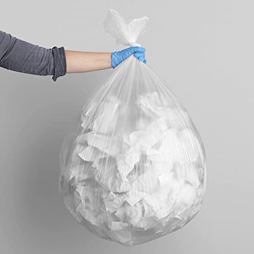 Basics 55 Gallon Trash Bags, Heavy-Duty Construction, Leak Resistant, Unscented, Clear, 50 Count (Previously Commercial brand)