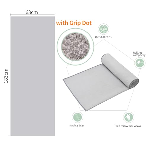 3 Pack Yoga Mat Towels with Grip Dot, Hot Yoga Towel Non Slip Yoga Mat Towel Non-Slip Sweat Absorbent Anti-Slip Yoga Towel for Bikram,Pilates