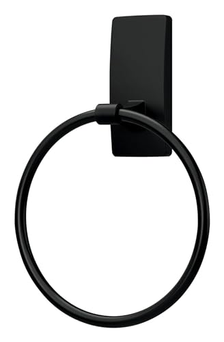 Command Hand Towel Holder Matte Black with Water Resistant Command Strips, Rust Resistant Bathroom Organizer, Holds up to 5 lbs
