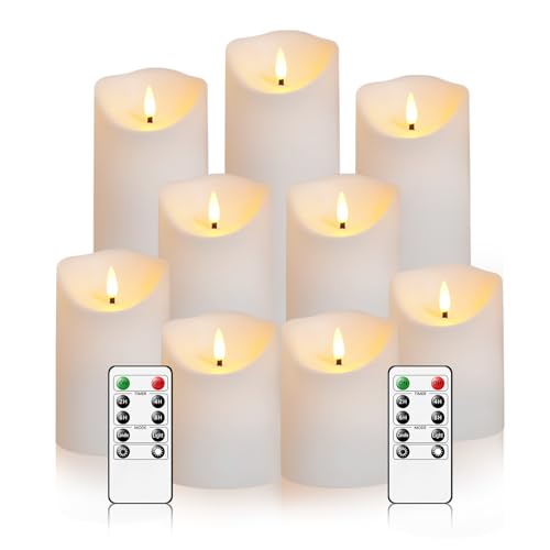 Nimiko Flameless Candles with Remote, Battery Operated Flickering Flameless Candles, LED Candles with Timer 2/4/6/8H, with Realistic LED Candles Set