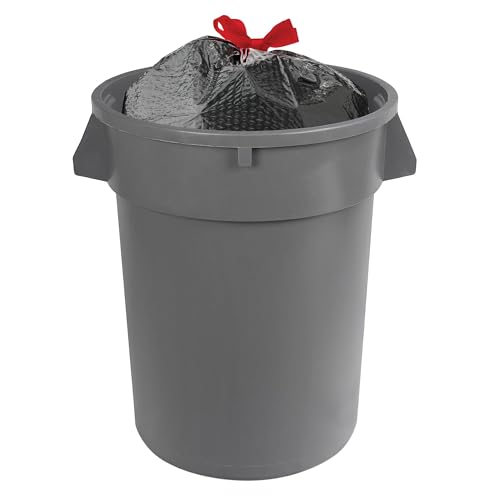 Basics 30 Gallon Flextra Strength Multipurpose Drawstring Trash Bags, 20% Post Consumer Recycled Material, Tear Resistant, Black, 50 Count