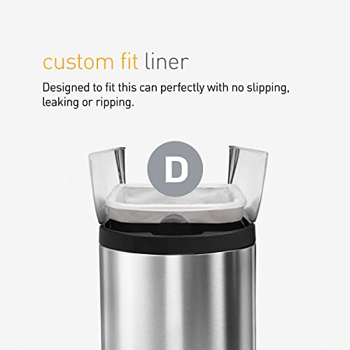 simplehuman Code D 60 Count, Genuine Custom Fit Liners, Drawstring Trash Bags in Dispenser Packs, 20 Liter / 5.3 Gallon, Blue
