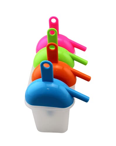 Ice Lolly Popsicle Molds with Straw 4 Pack BPA Free Freezer Pop Mold Maker for Juice Yogurt Fruit Kids