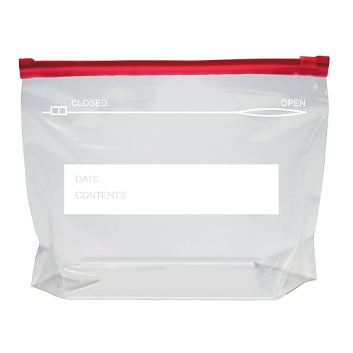 Basics Slider Quart Food Storage Bags with Stand-Up Bottom, Easy to Fill, BPA Free, 120 Count (Previously Solimo)