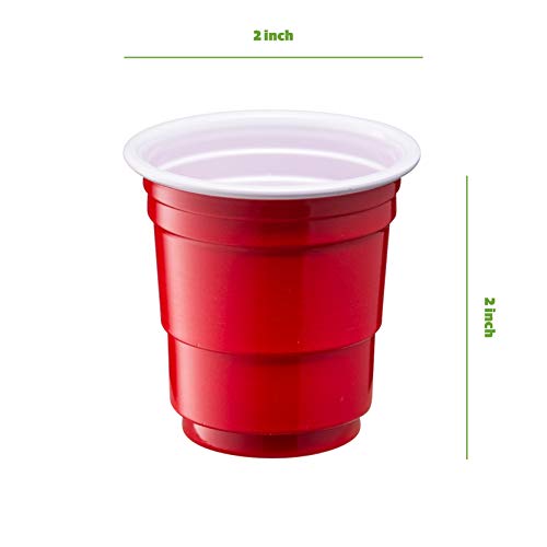 GUSTO [2 oz. - 100 Count Mini Shot Glasses Disposable - Red Jello Shot Cups for Parties and Events (Formerly Comfy Package)