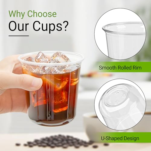Soelomu 12 oz Disposable Stemless Wine Glasses, 50 Pcs Crystal Plastic Cocktail Cups Clear Classic Cold Drinking Party Glasses for Wedding Gathering Birthday Meeting (Clear)