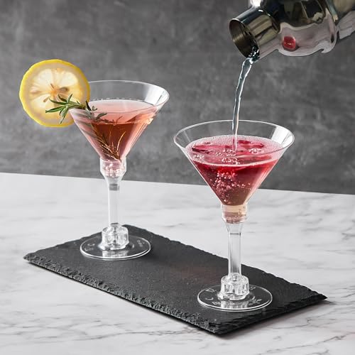 Kucoele 40 Pack Mini Plastic Martini Glasses, 5oz Disposable Cocktail Glasses Tall Party Cups for Wine, Champagne, Margarita