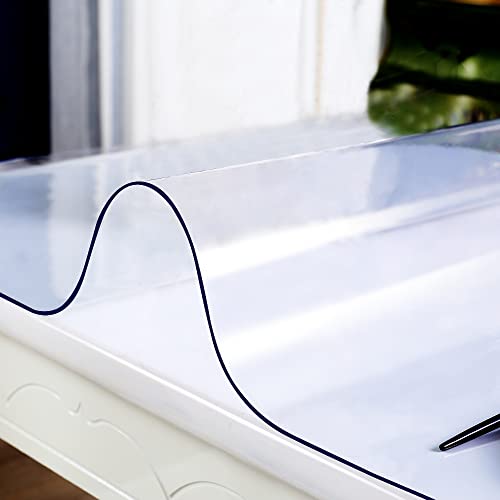 Transparent 14x24 in Small Office Desk Blotter Mat Clear Plastic Table Protector Cover Pad PVC Topper Surface Proection Mat Pad Anti Scratch Table Mat Glass End Table Protector Waterproof Easy Clean
