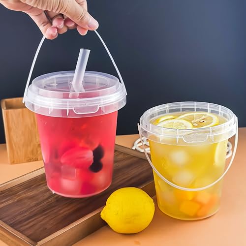 Qsqwsuye 15sets disposable plastic cup with lid and straw, 34 ounce reusable and suitable for outdoor travel beverage packaging pool party supplies beach party supplies picnic supplies