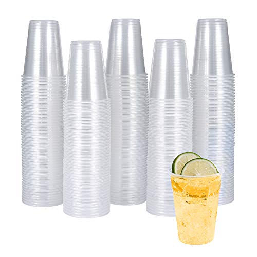 Turbo Bee 7oz Plastic Cups 300 Pack, Disposable Clear Party Cups for Home, School, Office & Events | Small Transparent Tumblers for Drinks, Samples & Commercial Use