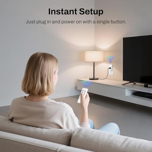 BN-LINK Wireless Remote Control Outlet Electrical Switch for Lights, Fans, Christmas Lights, Small Appliance, 100ft Long Range White (Learning Code