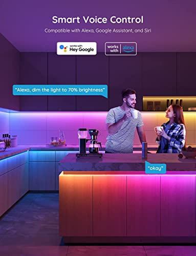 Govee 100ft RGBIC LED Strip Lights, Work with Alexa and Google Assistant