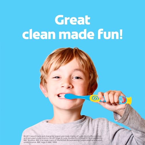 Colgate Kids Bluey Toothbrush and Kids Toothpaste Gift Set, Includes Bluey-Themed Battery Toothbrush, 2 Bubblegum Flavored Fluoride Toothpastes, and 2 Manual Toothbrushes