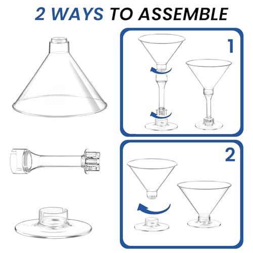 CALBODE 40 Pack Plastic Martini Glasses 5 Oz Disposable Cocktail Glasses, Tall Mini Martini Cups, Plastic Margarita Glasses Perfect for Spring Party Birthday Wedding Easter and All Events