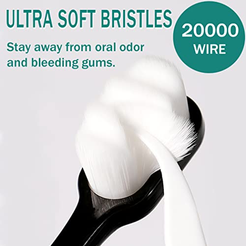 Extra Soft Toothbrush for Sensitive Teeth and Gums, Micro Fur Manual Toothbrush with 20000 Ultra Soft Bristle, Excellent Cleaning Effect, Perfect for Kids & Adults (6 Pack)