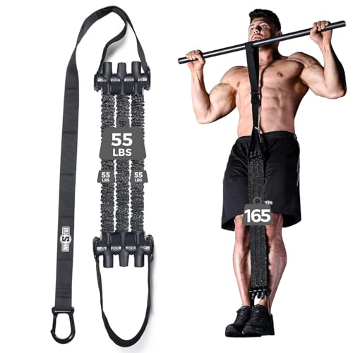 Innstar Pull Up Assistance Bands, Heavy Duty Resistance Band for Pull Up Assist, Adjustable Resistance 165-265lbs with Fabric Feet/Knee Rest, Pull Up Bands Assistance Bands