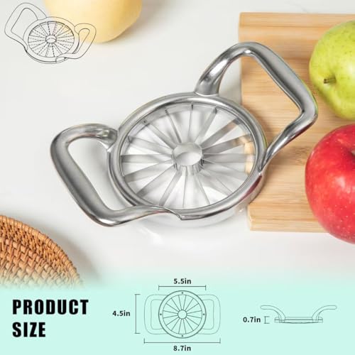 LIIGEMI 5.5 Inch Extra Large Apple Slicer,16-Slice Thin Apple Slicer and Corer,Cutter, Divider, Wedger for Fruits and Vegetables,Gifts for Mom,Sharp and Sturdy,Easy to Use