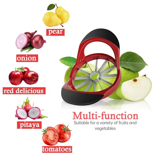 Apple Slicer, 4.72 Inch Apple Corer and Slicer - Apple Cutter with 12 Sharp Blades, Apple Corer Tool - Easy Gadgets