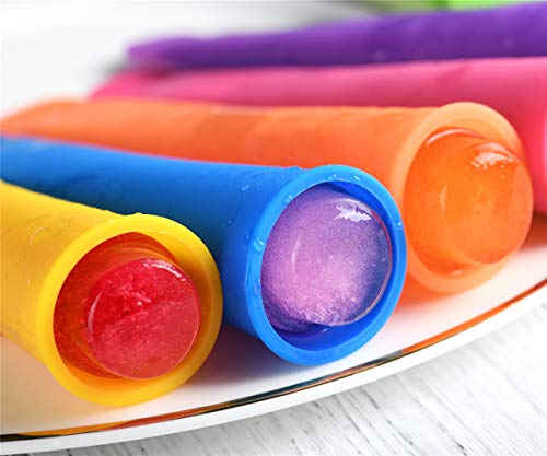 Silicone Ice Pop Molds,Popsicle Maker Molds,8 Vibrant Colors,Set of 8