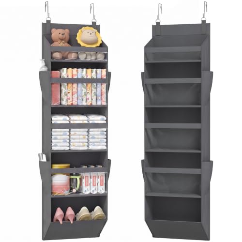 Lifewit Over the Door Storage, 5 Section Cabinet Door Organizers Dark Gray