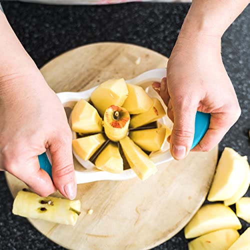 Utopia Kitchen Apple Corer and Slicer Fruit Cutter Apple Divider Wedger Stainless Steel Slicer for Fruits and Vegetables Ergonomic Handle Easy Grip 8 Sharp Blades Blue