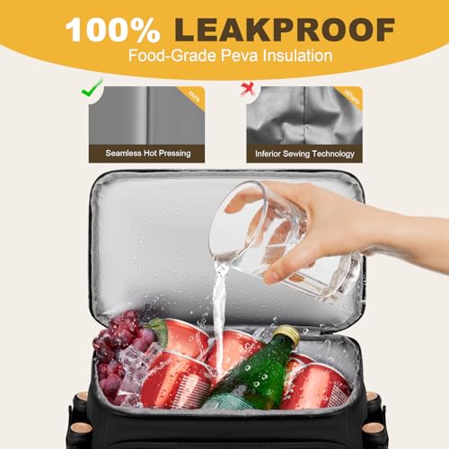 MIYCOO Cooler Backpack - 40 Cans Insulated Backpack Cooler for Men & Women, Portable 2 Leak Proof Compartments Coolers Bag for Beach Travel Picnic Lunch Hiking BBQ Camping