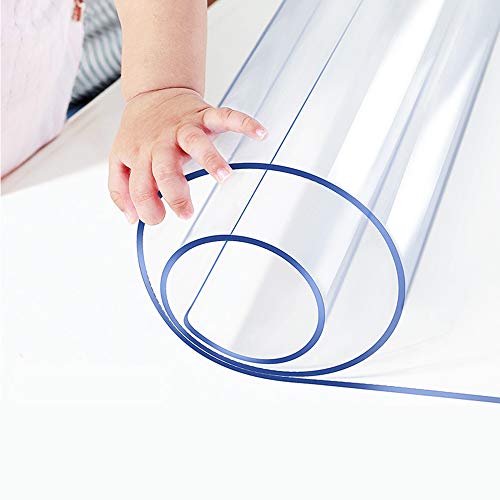 14x24 in Office Desk Blotter Mat Clear Plastic Table Protector Cover Pad PVC Transparent Topper Surface Proection Pad Anti Scratch Table Mat Glass Dinner End Waterproof Easy Clean