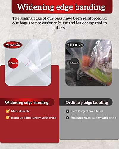Turkey Brine Bags, 26"×22", 2 Pack, Holds up 35lbs, Thicker Brining Bags with Double Zip Lock & 2 Cotton Strings, Extra Large Brine Bag Fits for Turkey, Chicken, Beef, Fish, Lamb, Pork