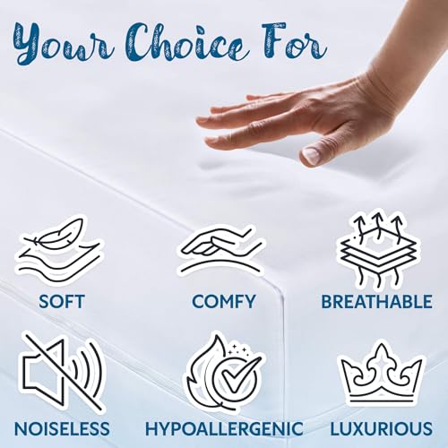 Guardmax Queen Mattress Encasement with Zipper, Waterproof, Bed Bug Proof, and Dust Mite Proof Mattress Protector for Queen Size Bed up to 12" Deep, Zippered All Around Jersey Knitted Mattress Cover