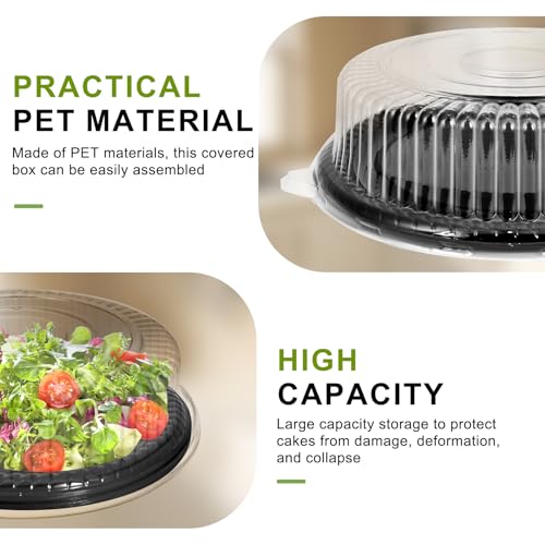 12 Pack Catering Trays with Lids, Round 12 Inch Veggie Tray with Lid, Disposable Fruit Tray for Parties, Catering Trays for Serving Snack, Appetizer, Fruit, Veggie and Sandwich