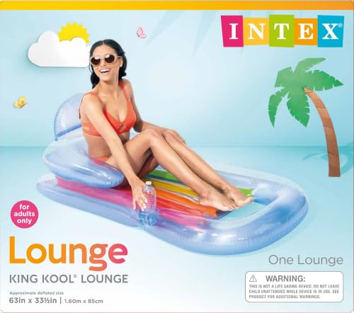 Intex 58802EP Inflatable King Kool Swimming Pool Lounge Raft in Blue or Grey -2 Pack