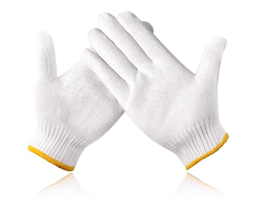 Unisex white cotton polyester knittedsafety gloves,suitable for gardening,warehouse,cooking work-12/36/240 pairs
