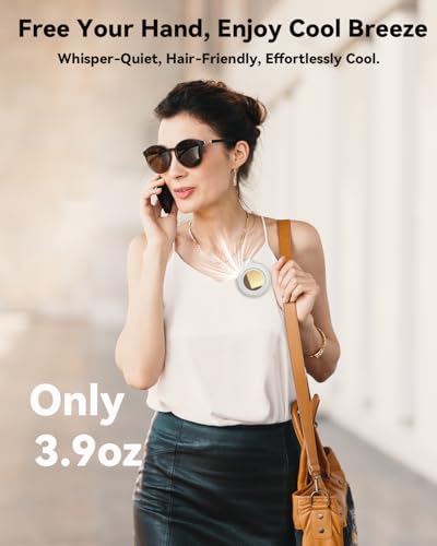 Portable Silent Mini Bladeless Fan Clip On, Small Fan Clip on for Shirt & Waist, Adjustable 3-Speed Suspended Whirlwind Fans, For Outdoor & Travel & Office, Travel Accessories, Gift