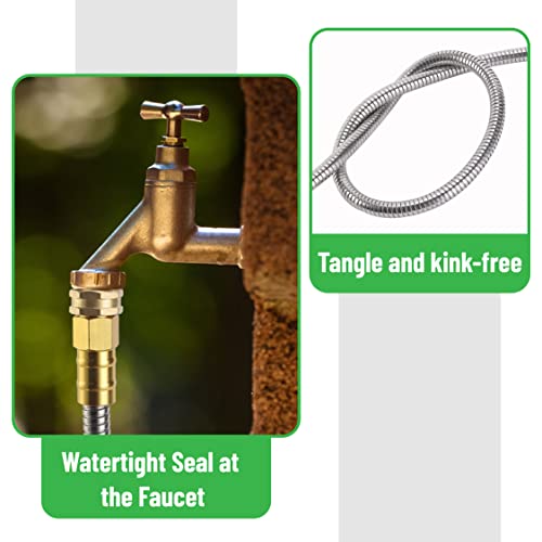 UNCO 10 Feet Stainless Steel No Kink Metal Garden Hose