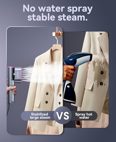 Jack & Rose Travel Steamer for Clothes,100-220V Portable Iron,15s Heat Up,Steamer & Iron 2 In 1, Travel Size,Large Ceramic Heat Panel,for Global and Europe