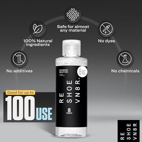 RESHOEVN8R Shoe Cleaning Solution - Sneaker Cleaner & Shoe Care for Canvas, Leather, Mesh, Suede, White, & Nubuck Shoes