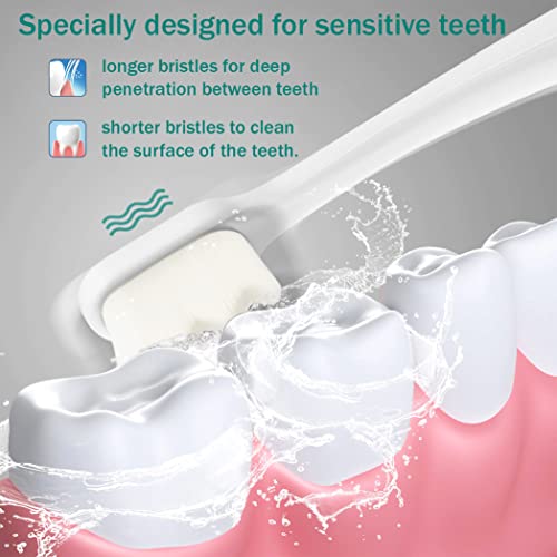 Extra Soft Toothbrush for Sensitive Teeth and Gums, Micro Fur Manual Toothbrush with 20000 Ultra Soft Bristle, Excellent Cleaning Effect, Perfect for Kids & Adults (6 Pack)