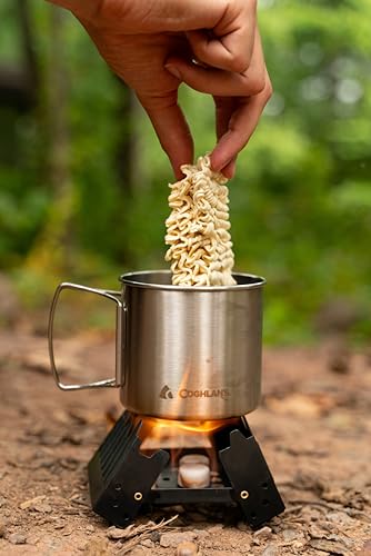 Coghlan's Emergency Stove - Lightweight, Portable Camping Stove for Backpacking, Survival, and Outdoor Cooking - Foldable Design with 24 Fuel Tablets Included (Compact for Travel and Storage)