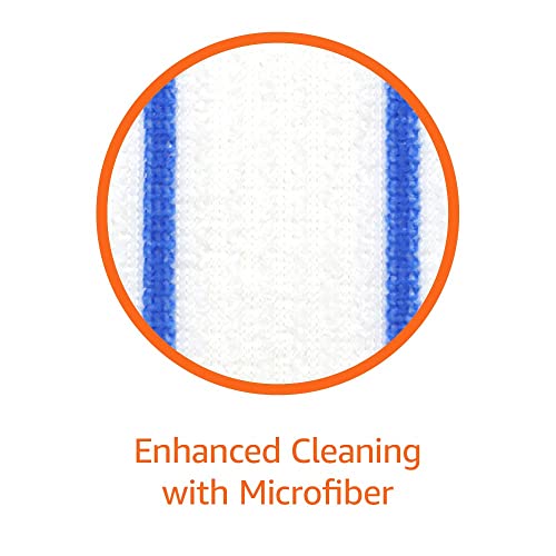 Basics Heavy Duty Disposable Floor Cleaning Mopping Pads with Absorbent Microfiber, Fits Swiffer WetJet Mopping Systems, 30 Count