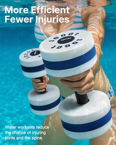 YOTTOY Water Dumbbells for Pool Exercise,Foam Aquatic Dumbbells for Water Aerobics,Resistance Training & Physical Therapy,Pool Weights for Water Workouts,Aqua Fitness,Set of 2