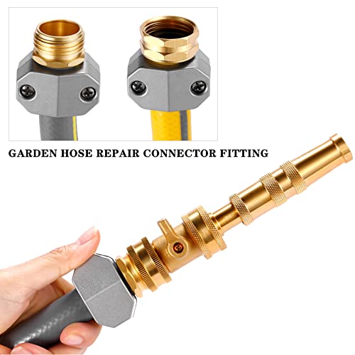 Zinc and Aluminum Male and Female Coupling, Fits All 5/8-Inch and 3/4-Inch Garden Hose Repair Fitting, 2 Pack(Female & Male)