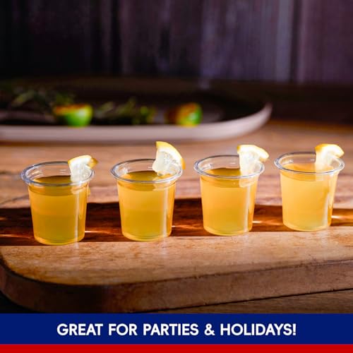 JOLLY CHEF 1000 Pack Plastic Shot Glasses, 1 oz Clear Disposable Jelly Cups Reusable Perfect for Wine Tasting, Whiskey, Food Samples, Halloween, Thanksgiving Party, Wedding, Christmas