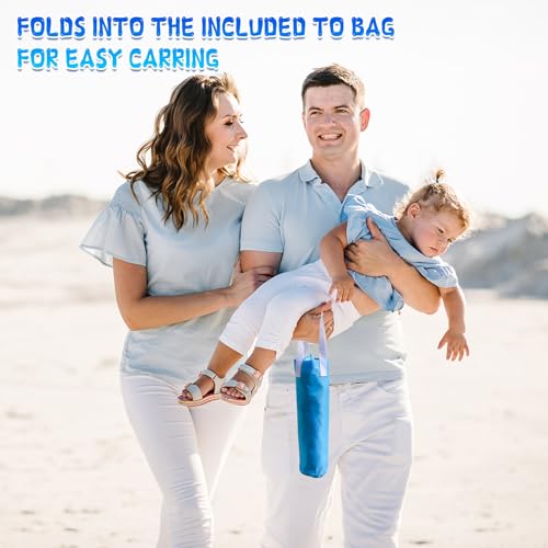MUOUAKATE 3.3 X 3.3 Ft Portable Beach Square Puddle, Foldable Beach Pool for Boys Girls Ages 2 3 4 5 6 7 8, Upgrade Beach Essentials with Carrying Bag, No Need to Dig Holes and inflate